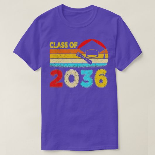 Klasse van 2036 Groei met mijn Afstuderen voor de  T-shirt (Design voorkant)
