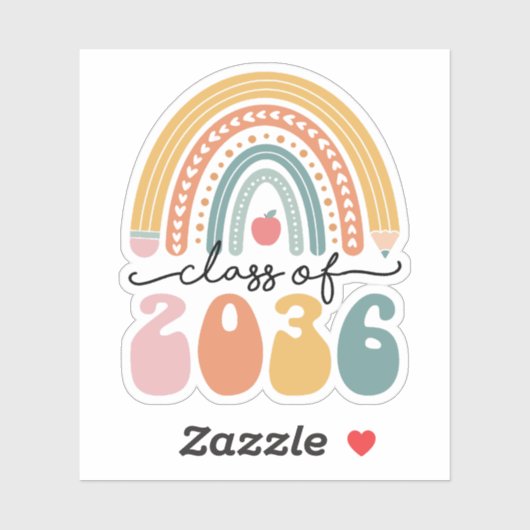 Klasse van 2036 groeien met Afstuderen van mij Sticker (Vel)