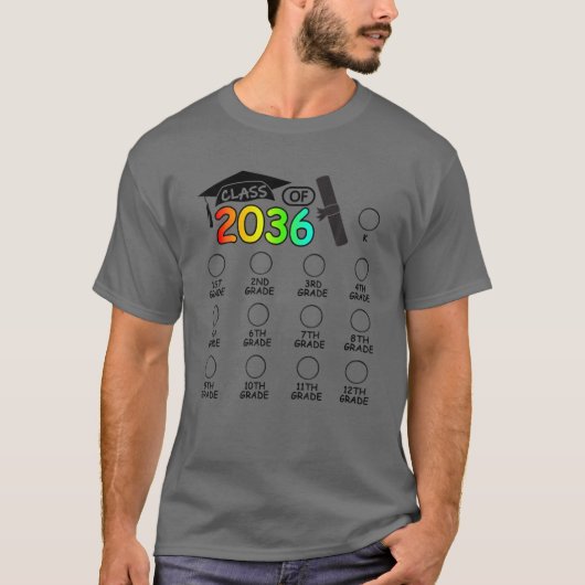 Klasse van 2036 groeien met mij ruimte voor vinkje t-shirt (Voorkant)