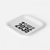 Klasse van 2036 groeien met mij terug naar school papieren bordje (Gebogen)