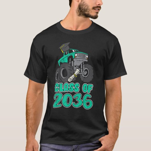 Klasse van 2036 Monster Truck First Last Day Grow  T-shirt (Voorkant)