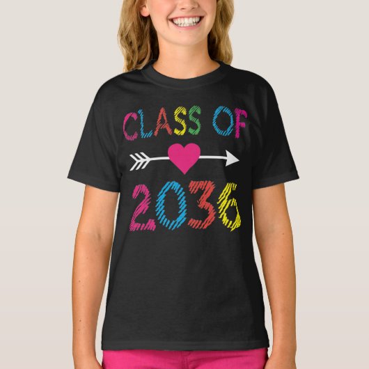 Klasse van 2036 Preschoolse Afstuderen-Kinderen vo T-shirt (Voorkant)