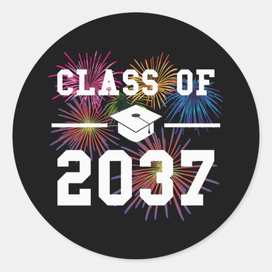 Klasse van 2037 Eerste Dag van School Grow with Me Ronde Sticker (Voorkant)