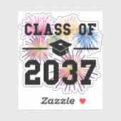 Klasse van 2037 Eerste Dag van School Grow with Me Sticker (Vel)