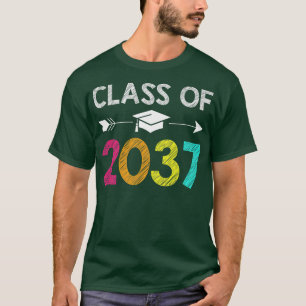 Klasse van 2037 Groei met mijn Afstuderen voor Kin T-shirt