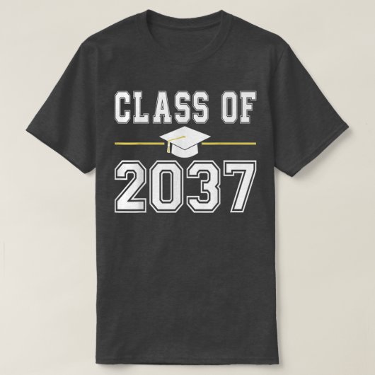 Klasse van 2037 groeien met mij Afstuderen eerste  T-shirt (Design voorkant)