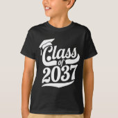 Klasse van 2037 groeien met mij Trots Afstuderen T-shirt (Voorkant)