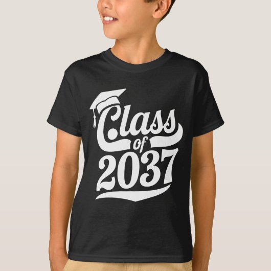 Klasse van 2037 groeien met mij Trots Afstuderen T-shirt (Voorkant)