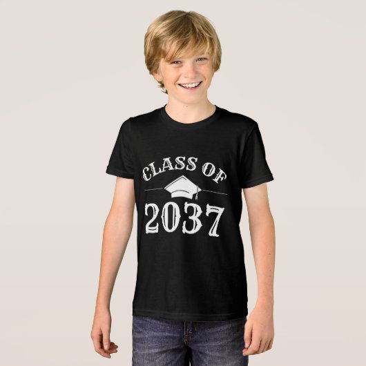 Klasse van 2037 Kindergarten School Eerste Dag Tsh Tri-Blend Shirt (Voorkant volledig)