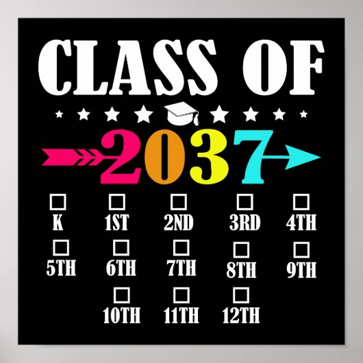 Klasse van 2037 kleuterschool 12e klas Afstuderen Poster (Voorkant)