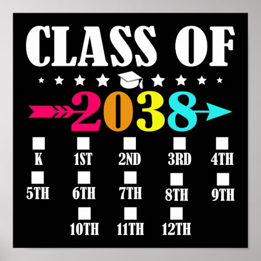 Klasse van 2038 1e dag van de kleuterschool 12e kl poster (Voorkant)