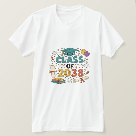 Klasse van 2038 Afstuderen Design Celebrate th T-shirt (Design voorkant)