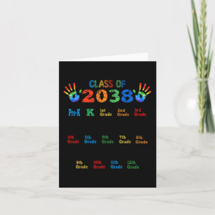 Klasse van 2038 Grow With Me Kleur Handprint Pre-K Kaart