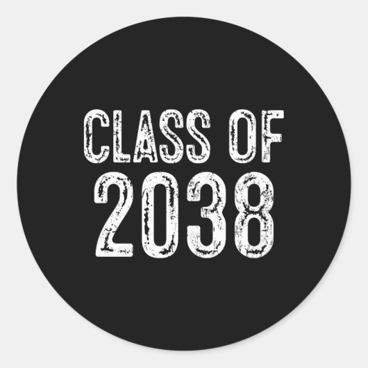 Klasse van 2038 Senior Afstuderen Ronde Sticker (Voorkant)