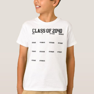 Klasse van 2040 Groei met me Handprint Afstuderen T-shirt