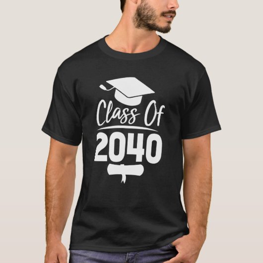 Klasse van 2040 groeien met handafdrukleuter t-shirt (Voorkant)