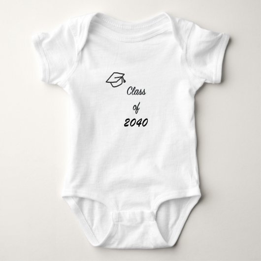 Klasse van 2040 met Graduation Cap Baby Bodysuit (Voorkant)
