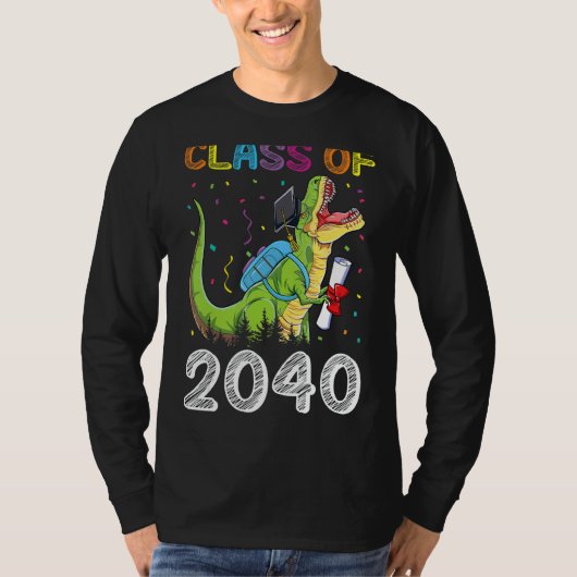 Klasse van 2040 Rex Afstuderen groeit met mij T-shirt (Voorkant)