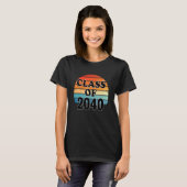 Klasse van 2040 senior Afstuderen retro Afstuderen T-shirt (Voorkant volledig)
