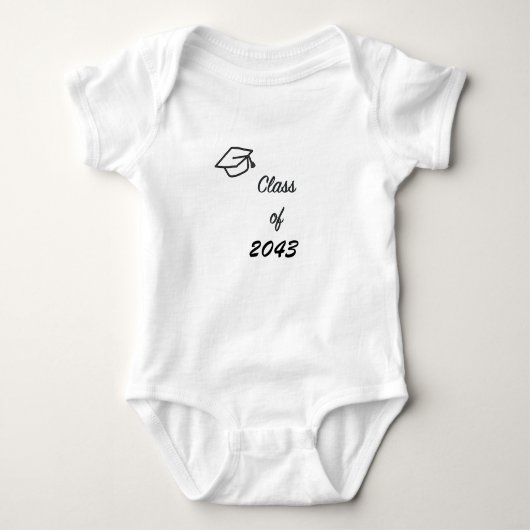 Klasse van 2043 met Graduation Cap Baby Bodysuit (Voorkant)