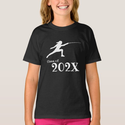 Klasse van 20? Girl Fencing Team T-shirt (Voorkant)