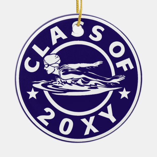 Klasse van 20? Girl Swimming Keramisch Ornament (Voorkant)