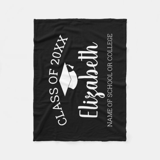 Klasse van 20xx Afstuderen Afstuderen Girly Script Fleece Deken (Voorkant)