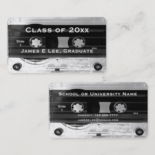 Klasse van 20xx Afstuderen Audio Cassettebandje Ka Contactkaartje (Voorkant / Achterkant)