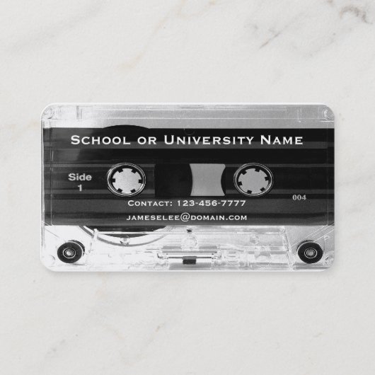 Klasse van 20xx Afstuderen Audio Cassettebandje Ka Contactkaartje (Achterkant)