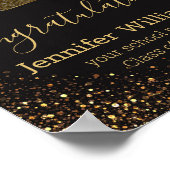 Klasse van 20xx afstuderen gouden pet, stijlvol zw poster (Hoek)