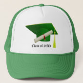 Klasse van 20XX Afstuderen Groen Pet & Diploma Pet (Voorkant)