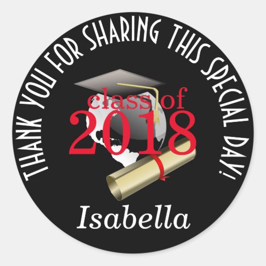 Klasse van 20xx - Bedankt Ronde Sticker (Voorkant)