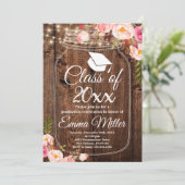 Klasse van 20XX - Boho Floral Afstuderen Kaart (Staand voorkant)