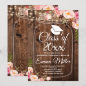 Klasse van 20XX - Boho Floral Afstuderen Kaart (Voorkant / Achterkant)
