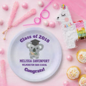 Klasse van 20xx Congrat Koala Beer in Graduation C Papieren Bordje (Feest)
