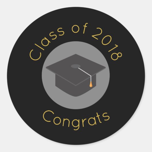 Klasse van 20xx-congraten met graduatieknop ronde sticker (Voorkant)