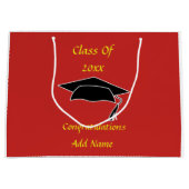 Klasse van 20xx Custom Red Gold Gift Bag Groot Cadeauzakje (Voorkant)