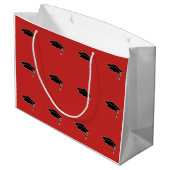 Klasse van 20xx Custom Red Gold Gift Bag Groot Cadeauzakje (Achterkant Gekanteld)