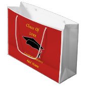 Klasse van 20xx Custom Red Gold Gift Bag Groot Cadeauzakje (Voorkant Gekanteld)