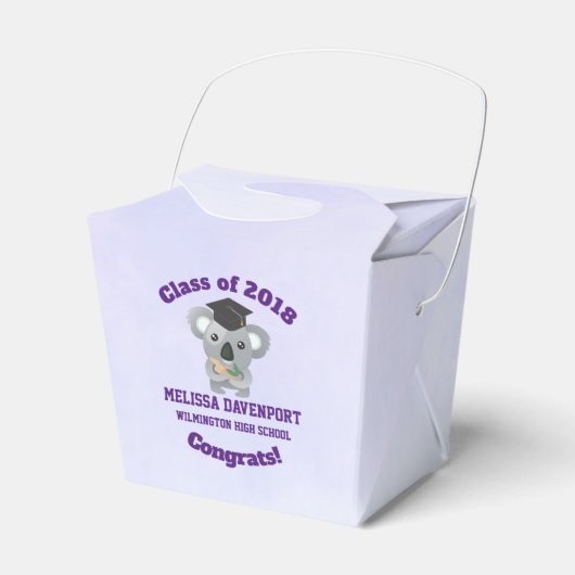 Klasse van 20xx Cute Koala Beer in Graduation Cap Bedankdoosjes (Voorkant Zijde)