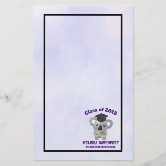 Klasse van 20xx Cute Koala Beer in Graduation Cap Briefpapier (Voorkant)