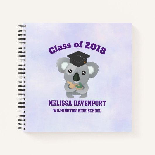 Klasse van 20xx Cute Koala Beer in Graduation Cap Notitieboek (Voorkant)