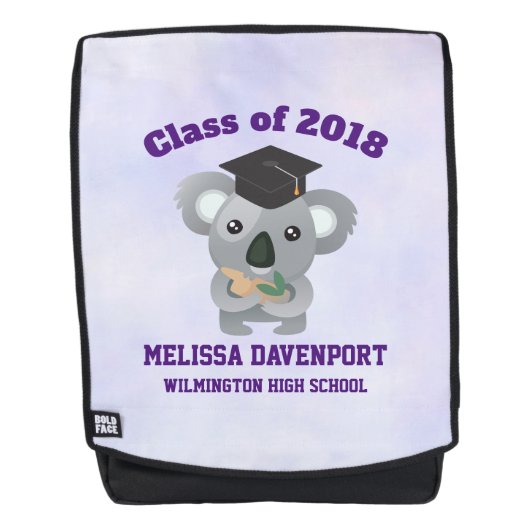 Klasse van 20xx Cute Koala Beer in Graduation Cap Rugtassen (Voorkant)