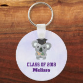 Klasse van 20xx Cute Koala Beer in Graduation Cap Sleutelhanger (Voorkant)