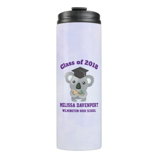 Klasse van 20xx Cute Koala Beer in Graduation Cap Thermosbeker (Voorkant)