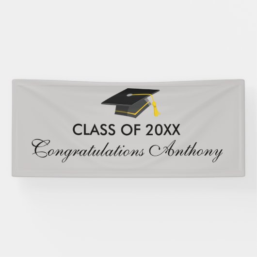Klasse van 20XX Grey Pet Afstuderen Banner (Horizontaal)