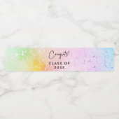 Klasse van 20XX Rainbow Artsy Waterverf Splatter Waterfles Etiket (Enkel label)
