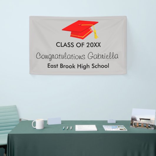 Klasse van 20XX Red Pet Afstuderen Banner (Beurs)
