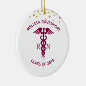 Klasse van 20xx Rode Caduceus Verpleegkundige Symb Keramisch Ornament (Rechts)