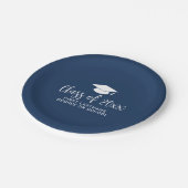 Klasse van 20xx Trendy Script and Name - Navy Papieren Bordje (Gekanteld)